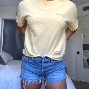 brandy melville yellow “honey” top